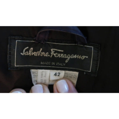 Pre-owned Ferragamo Coat In Black