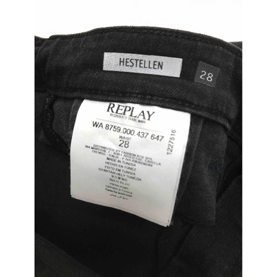 Pre-owned Replay Black Denim - Jeans Trousers