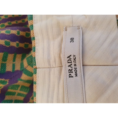Pre-owned Prada Green Cotton Trousers