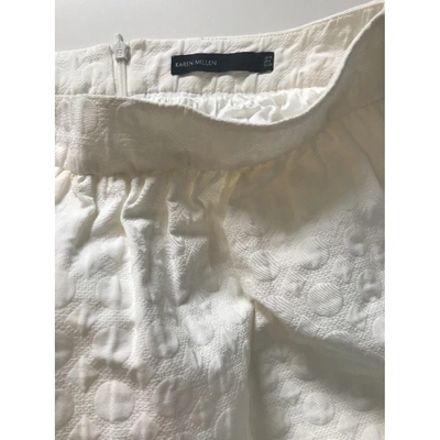 Pre-owned Karen Millen Mini Skirt In White