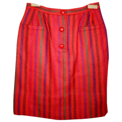 Pre-owned Valentino Red Wool Skirt
