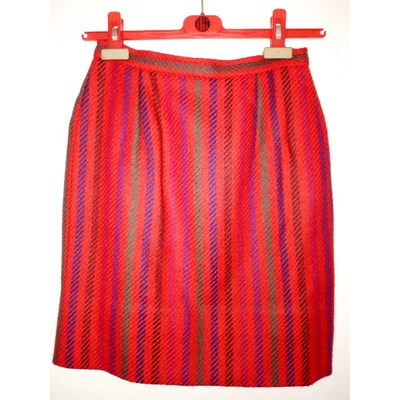 Pre-owned Valentino Red Wool Skirt