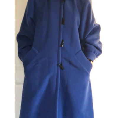 Pre-owned Saint Laurent Blue Wool Coat