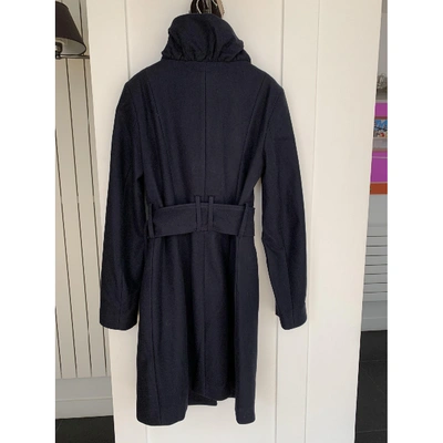 Pre-owned Patrizia Pepe Wool Coat In Blue