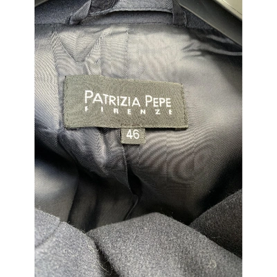 Pre-owned Patrizia Pepe Wool Coat In Blue