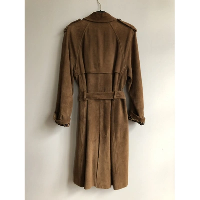 Pre-owned Dolce & Gabbana Brown Suede Trench Coat