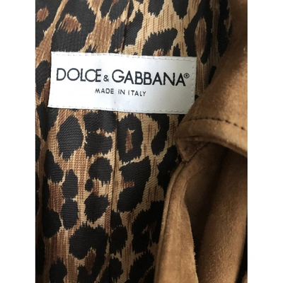 Pre-owned Dolce & Gabbana Brown Suede Trench Coat