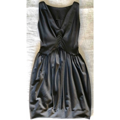 Pre-owned Balenciaga Wool Mid-length Dress In Black