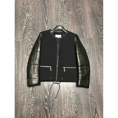 Pre-owned Sandro Leather Jacket In Black