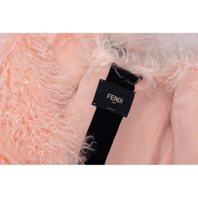 Pre-owned Fendi Pink Mongolian Lamb Jacket