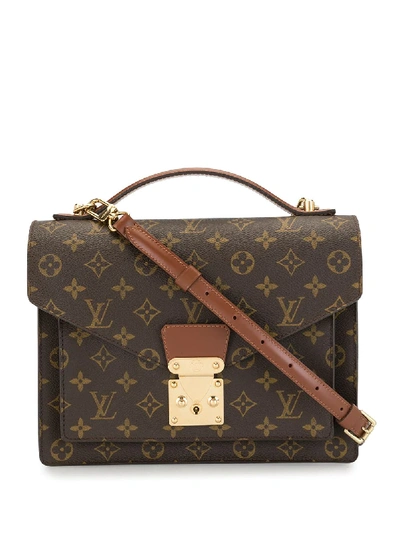 Pre-owned Louis Vuitton 2001  Monceau 28 Two-way Bag In Brown