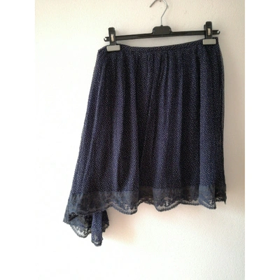 Pre-owned Cycle Silk Mid-length Skirt In Blue