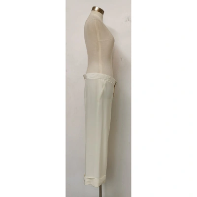 Pre-owned Marni Silk Large Pants In White