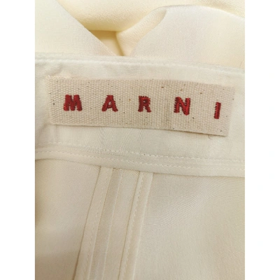 Pre-owned Marni Silk Large Pants In White