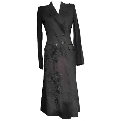 Pre-owned Alexander Mcqueen Black Cotton Coat