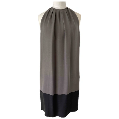 Pre-owned Celine Silk Mid-length Dress In Grey