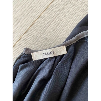 Pre-owned Celine Silk Mid-length Dress In Grey