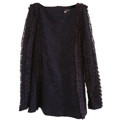 Pre-owned Chanel Lace Mini Dress In Purple