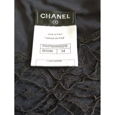 Pre-owned Chanel Lace Mini Dress In Purple