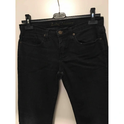 Pre-owned Zadig & Voltaire Black Cotton - Elasthane Jeans