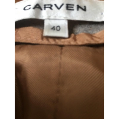 Pre-owned Carven Wool Suit Jacket In Grey