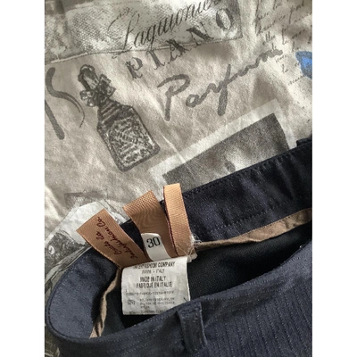 Pre-owned Romeo Gigli Straight Trousers In Blue