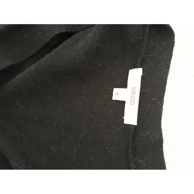 Pre-owned Kenzo Wool Cardi Coat In Black