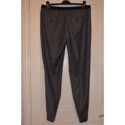 Pre-owned Gerard Darel Wool Straight Pants In Anthracite