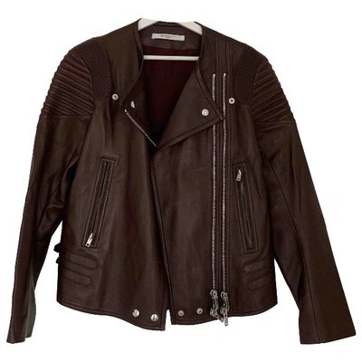 Pre-owned Givenchy Burgundy Leather Leather Jackets