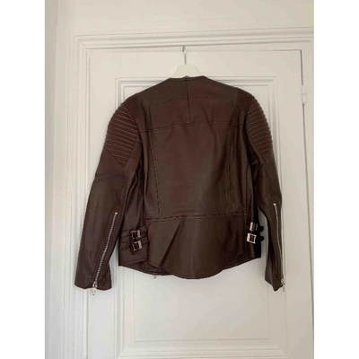 Pre-owned Givenchy Burgundy Leather Leather Jackets