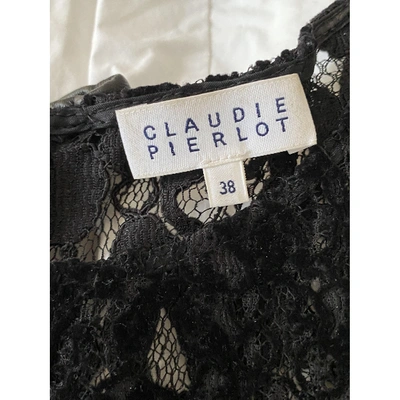 Pre-owned Claudie Pierlot Leather Mini Dress In Black