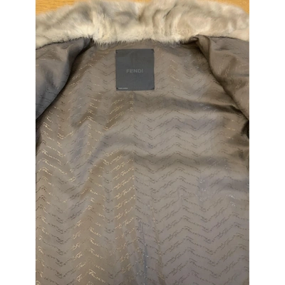 Pre-owned Fendi Grey Mink Jacket