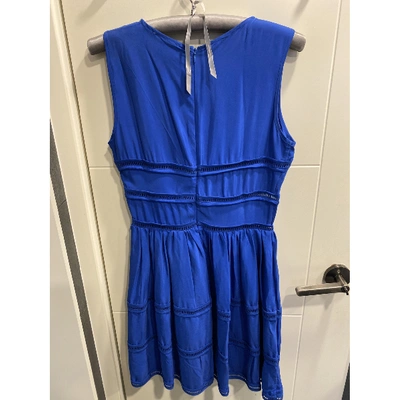 Pre-owned Suncoo Silk Mini Dress In Blue