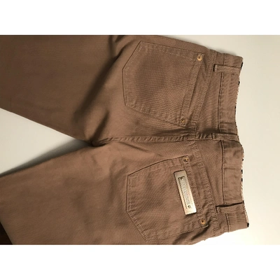 Pre-owned Roberto Cavalli Straight Pants In Camel