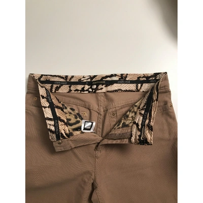 Pre-owned Roberto Cavalli Straight Pants In Camel