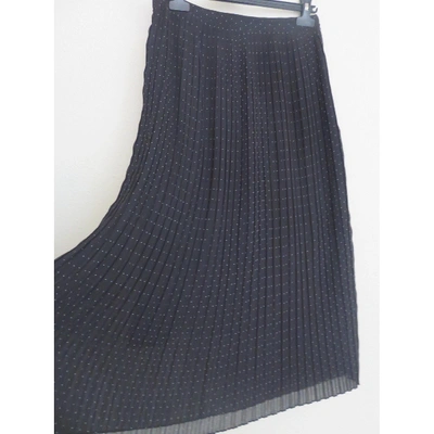 Pre-owned Iris & Ink Mid-length Skirt In Black