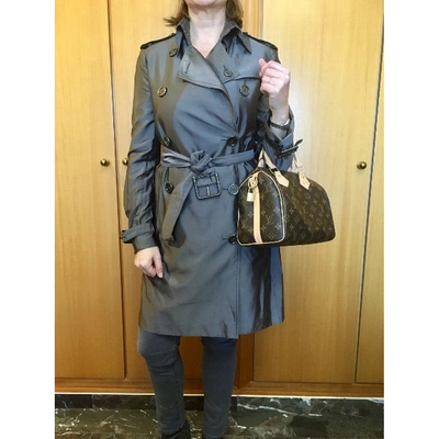 Pre-owned Burberry Silk Trench Coat In Metallic