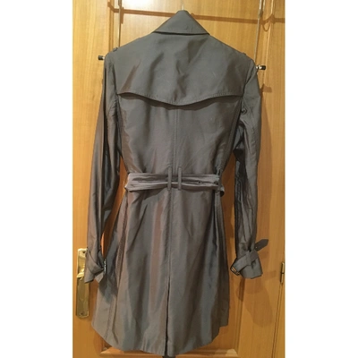 Pre-owned Burberry Silk Trench Coat In Metallic