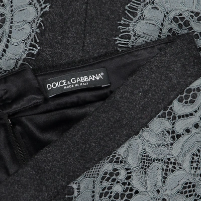 Pre-owned Dolce & Gabbana Wool Mini Skirt In Grey