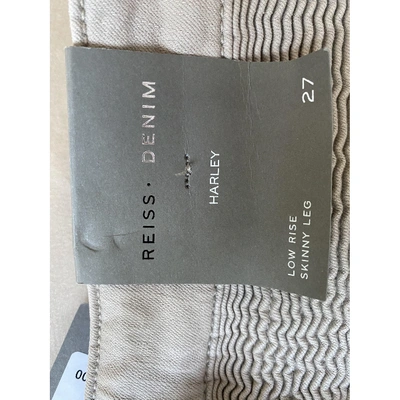 Pre-owned Reiss Slim Jeans In Beige