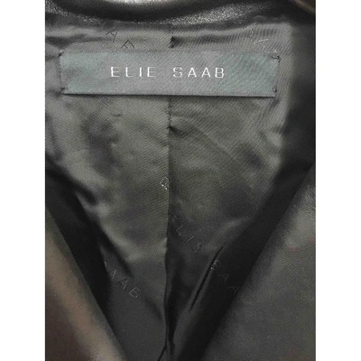 Pre-owned Elie Saab Black Leather Leather Jacket