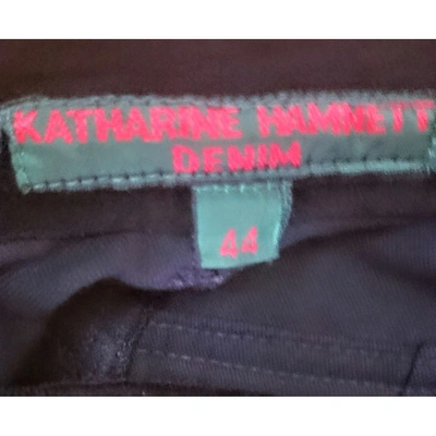 Pre-owned Katharine Hamnett Velvet Mini Skirt In Black