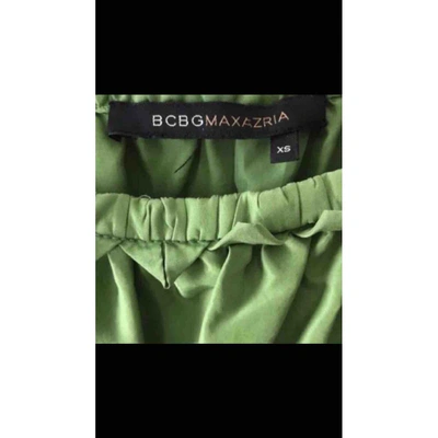 Pre-owned Bcbg Max Azria Silk Dress In Green