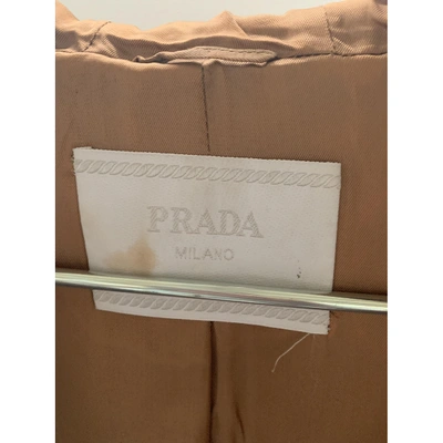 Pre-owned Prada Wool Coat In Camel