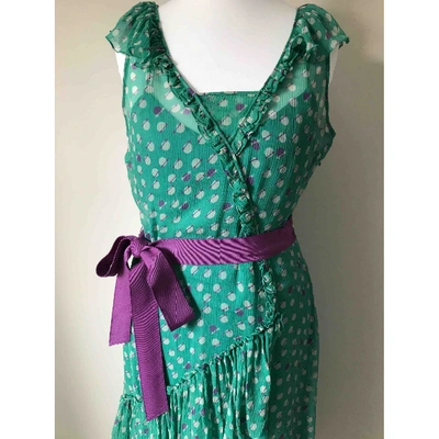 Pre-owned Marc Jacobs Silk Mid-length Dress In Green