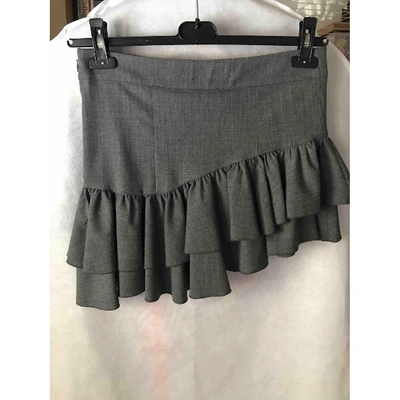 Pre-owned Patrizia Pepe Wool Mini Skirt In Grey