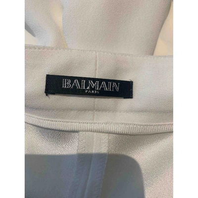 Pre-owned Balmain Straight Pants In White