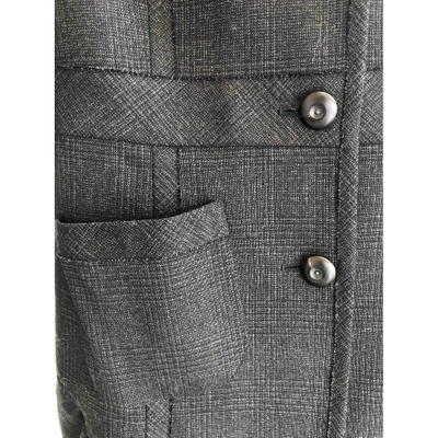 Pre-owned Miu Miu Wool Coat In Grey