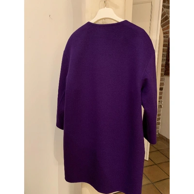 Pre-owned Prada Wool Coat In Purple