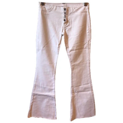 Pre-owned Hudson White Cotton - Elasthane Jeans